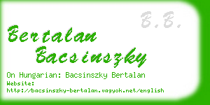 bertalan bacsinszky business card